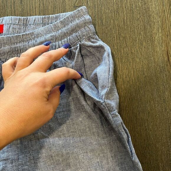 NWOT Guess Blue Cotton Lightweight Pants Drawstring Waist Size M - Picture 6 of 11